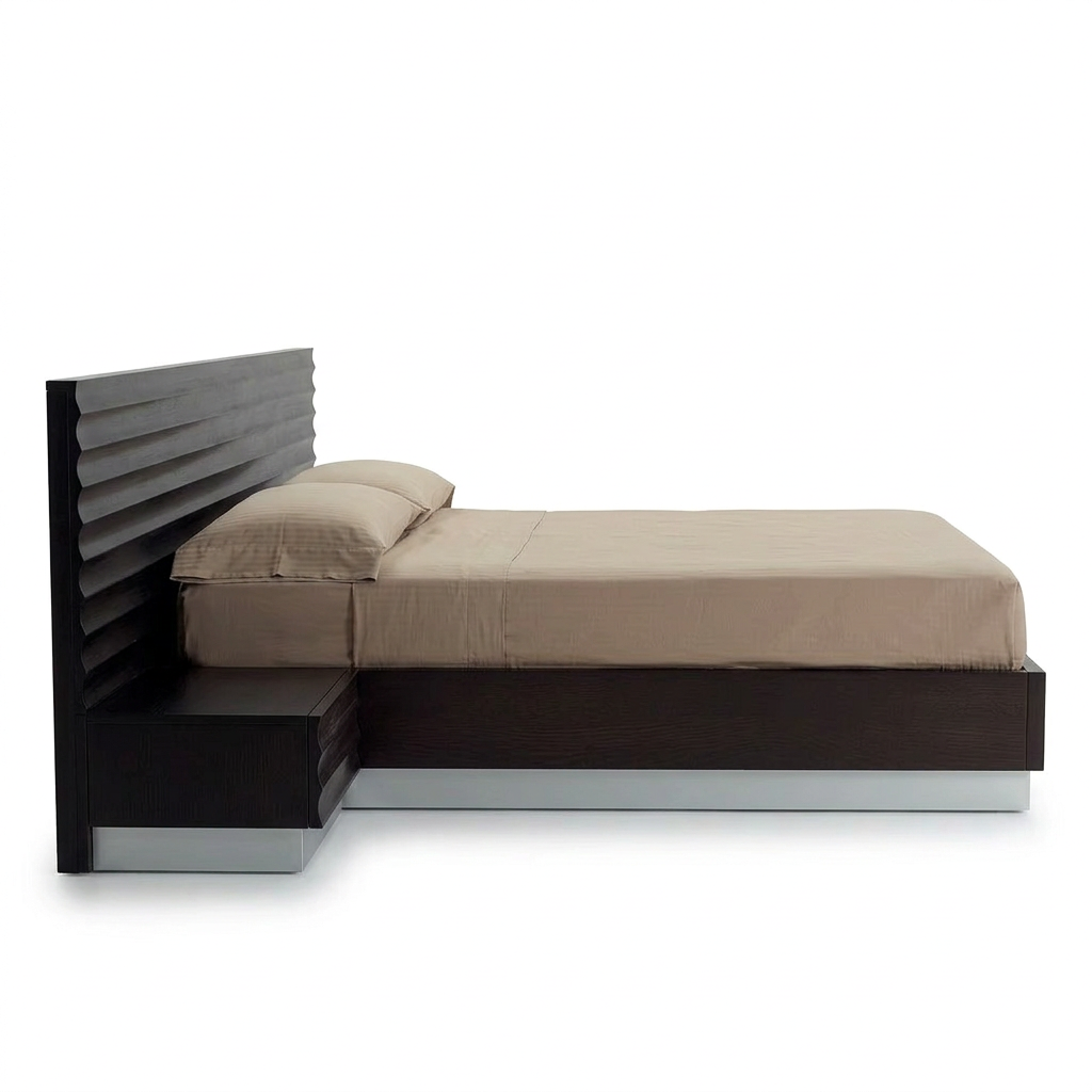 Riven bed side profile on white background