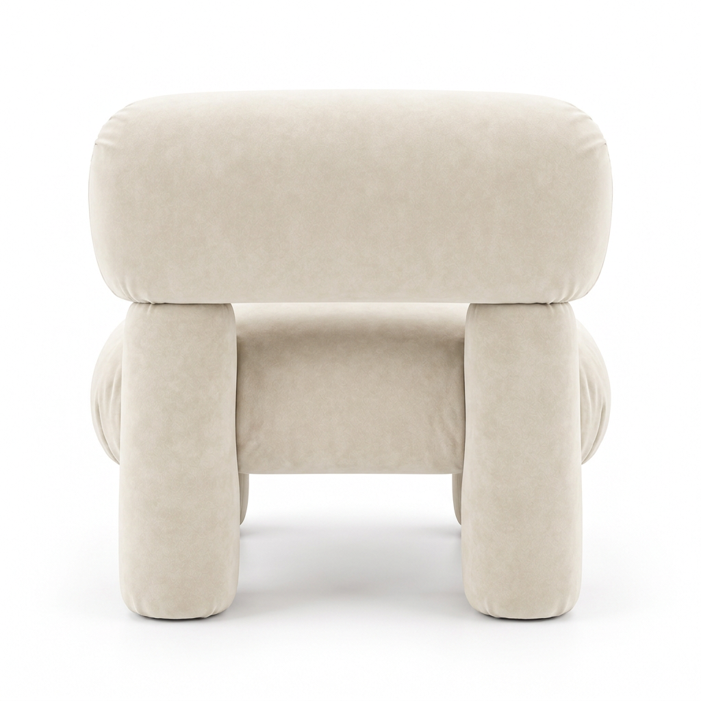 Tavio ivory lounge chair back view