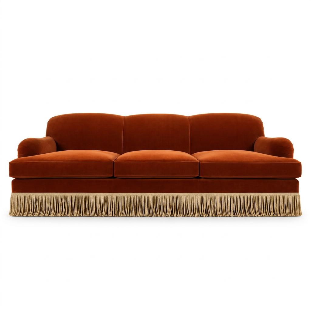 Isadora sofa, straight-on front view on a white background