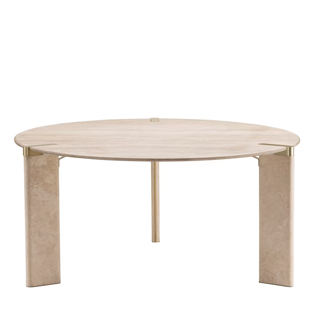 Elvara Beige Round Dining Table