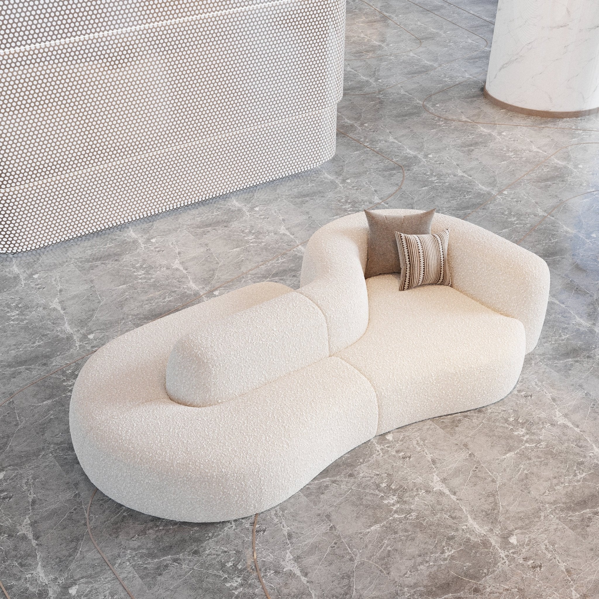 Java Sofa / Off-White Boucle