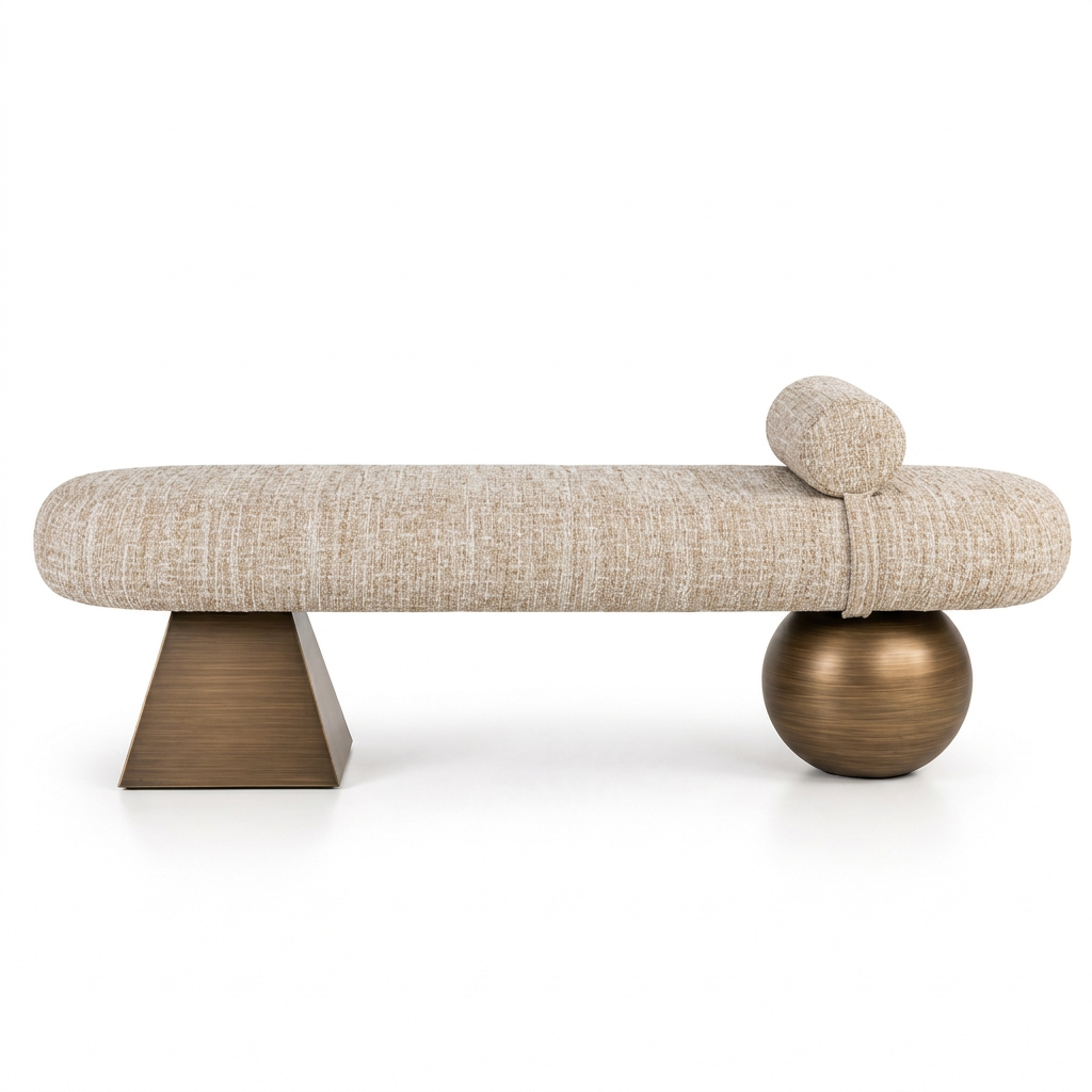 Kaia bench, straight-on front view on a white background