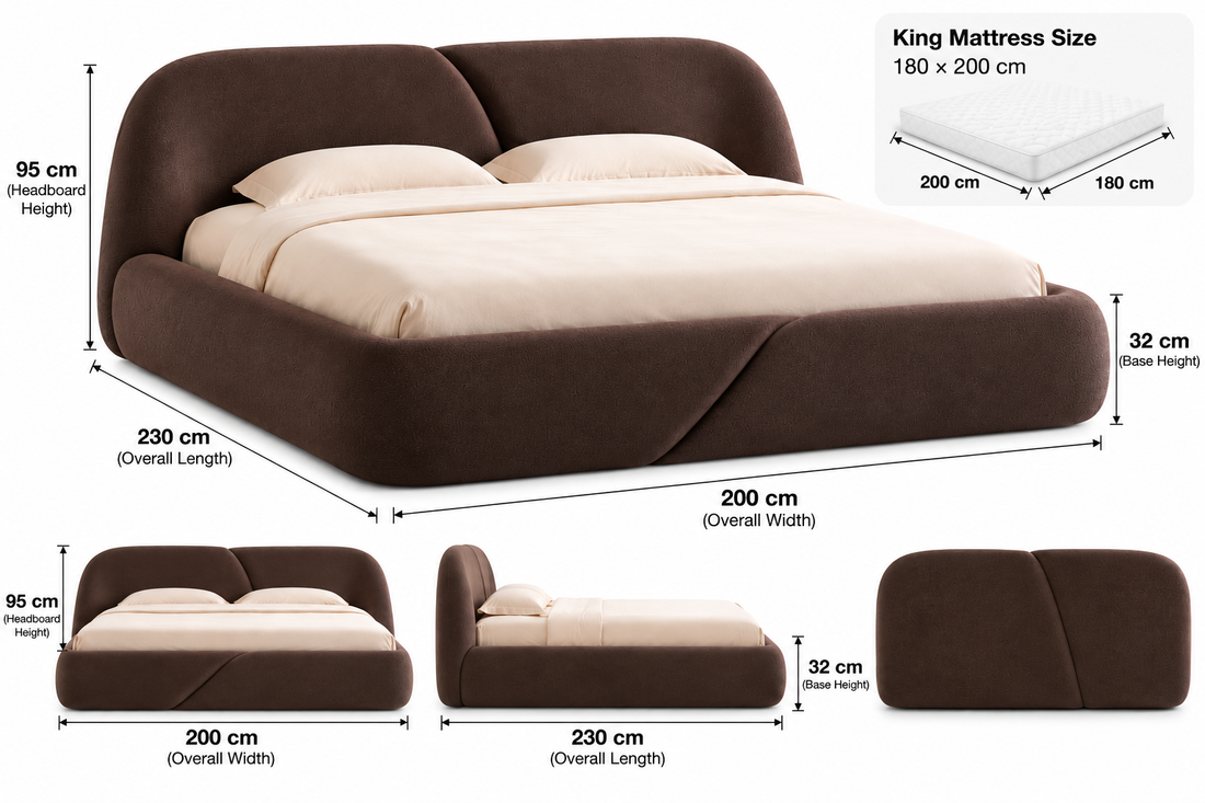Sovelle Bed - Sculptural Upholstered Platform Bed