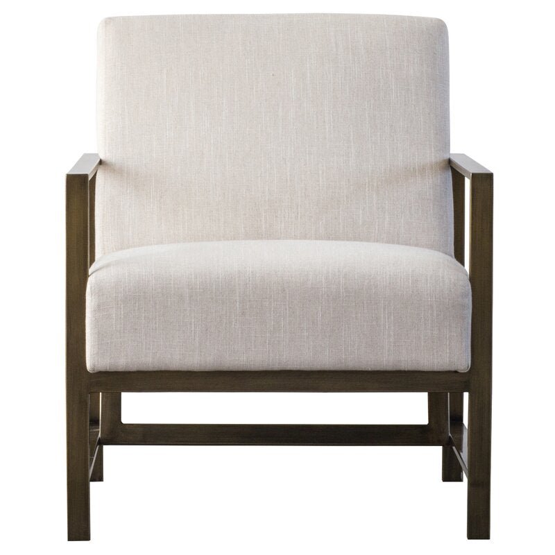 Larissa Brushed Gold Armchair / Premium Upholstery.