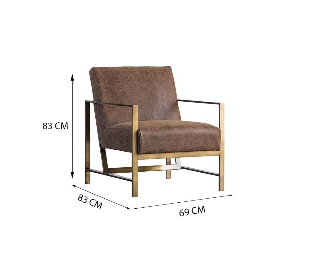 Larissa Brushed Gold Armchair / Premium Upholstery.