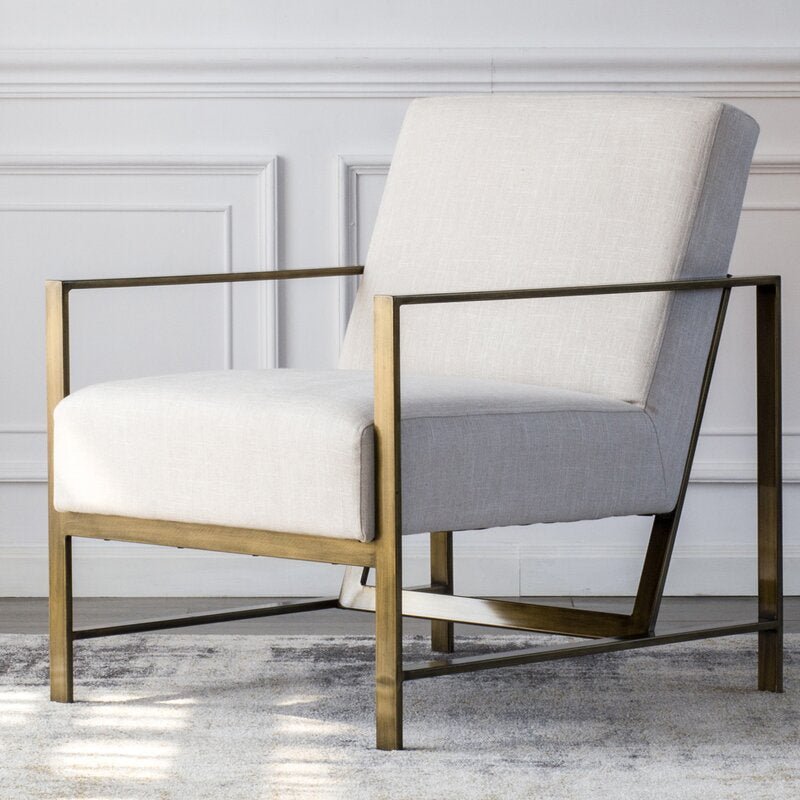 Larissa Brushed Gold Armchair / Premium Upholstery.