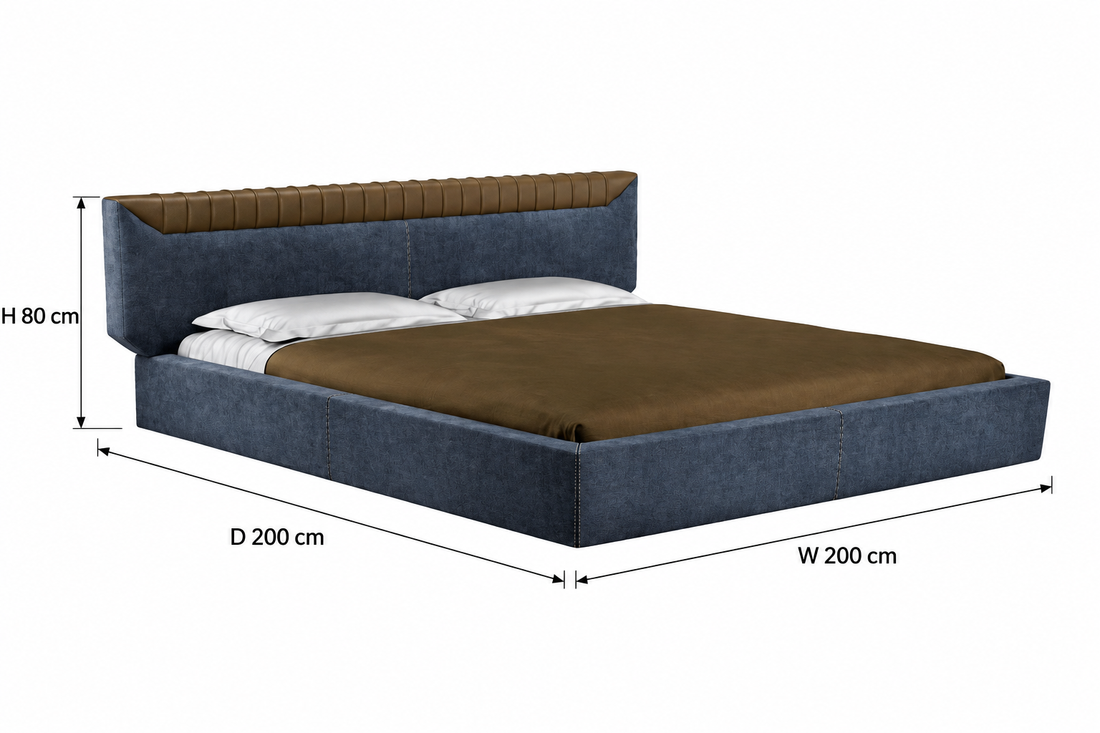 Libra bed dimensions: width 200 cm, depth 200 cm and height 80 cm