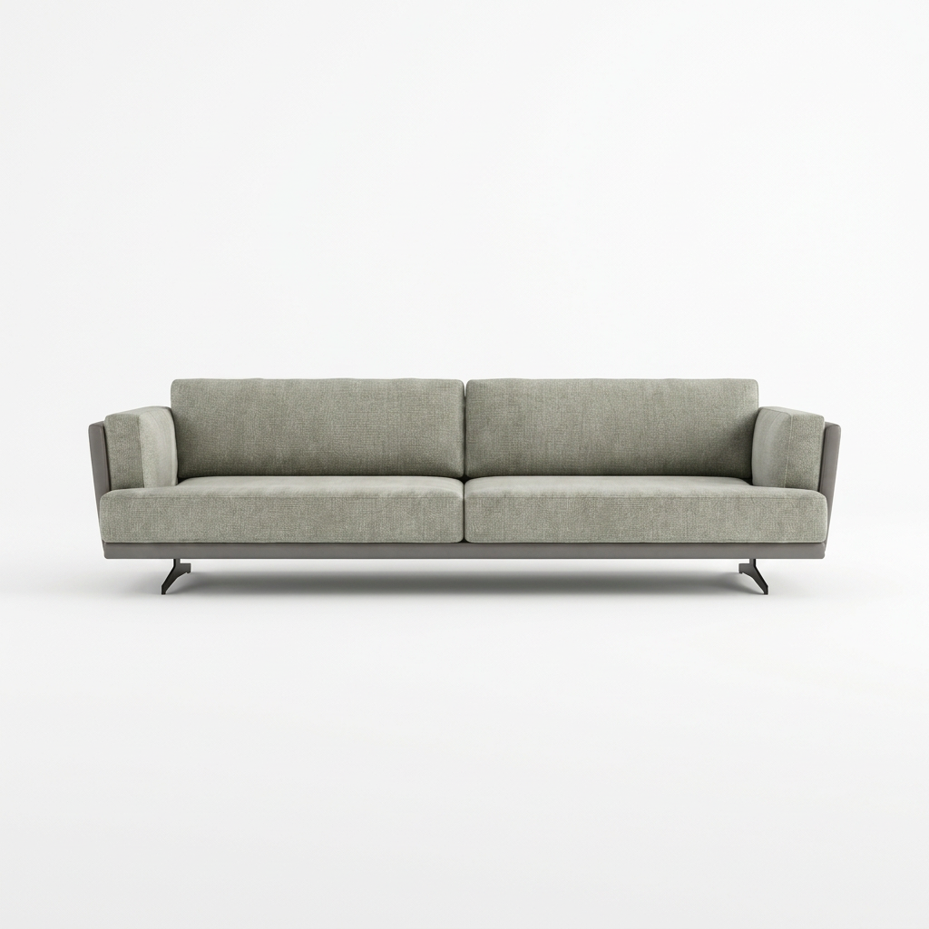 Lior sofa, straight-on front view on a white background