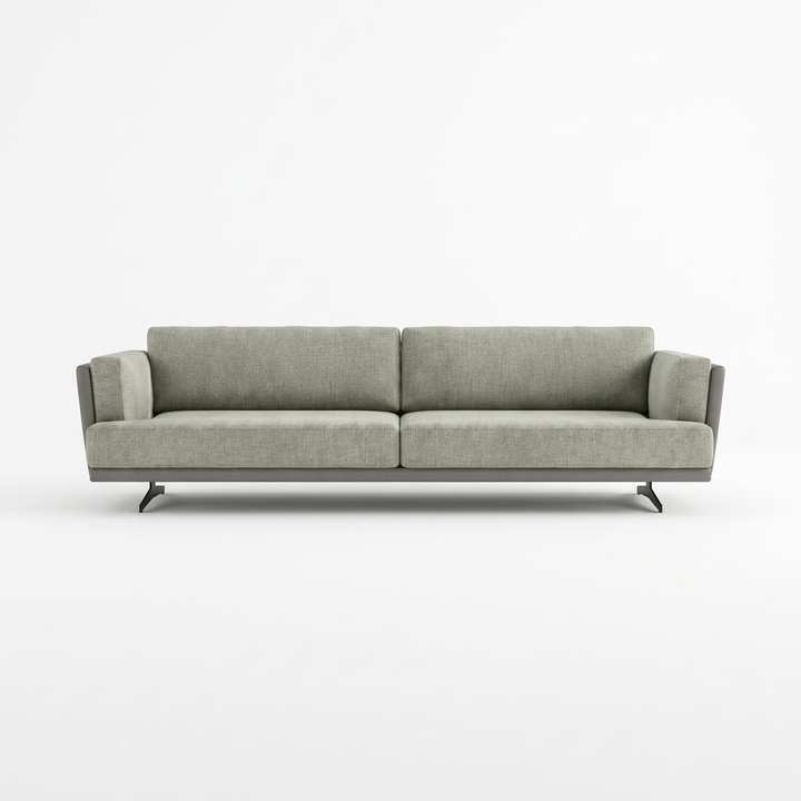 Lior sofa, straight-on front view on a white background