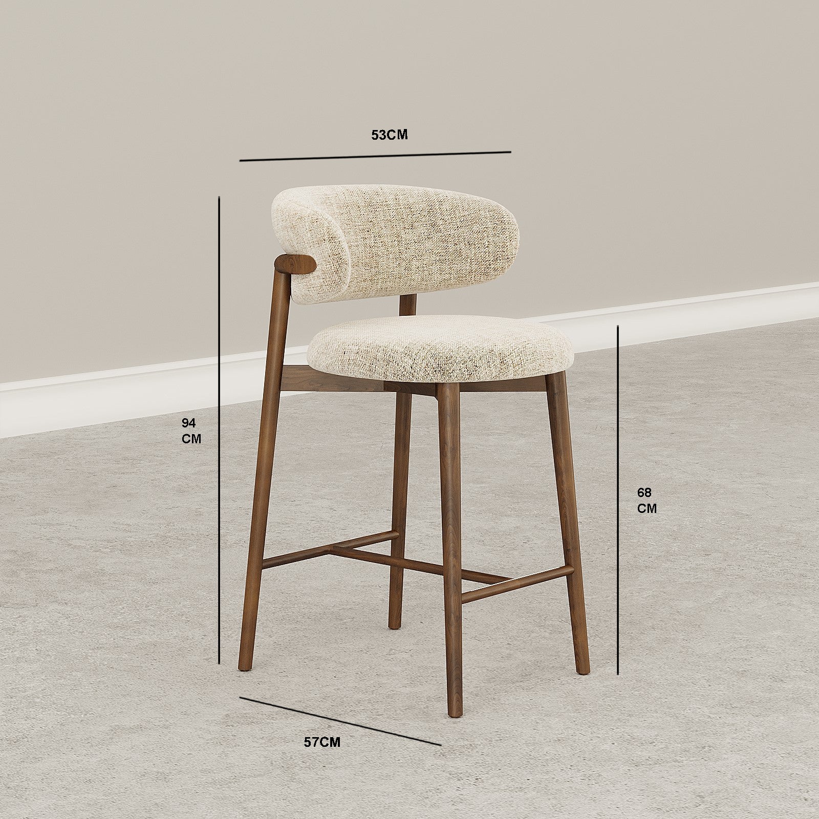 Capri Bar Stool / 53 x 94 CM