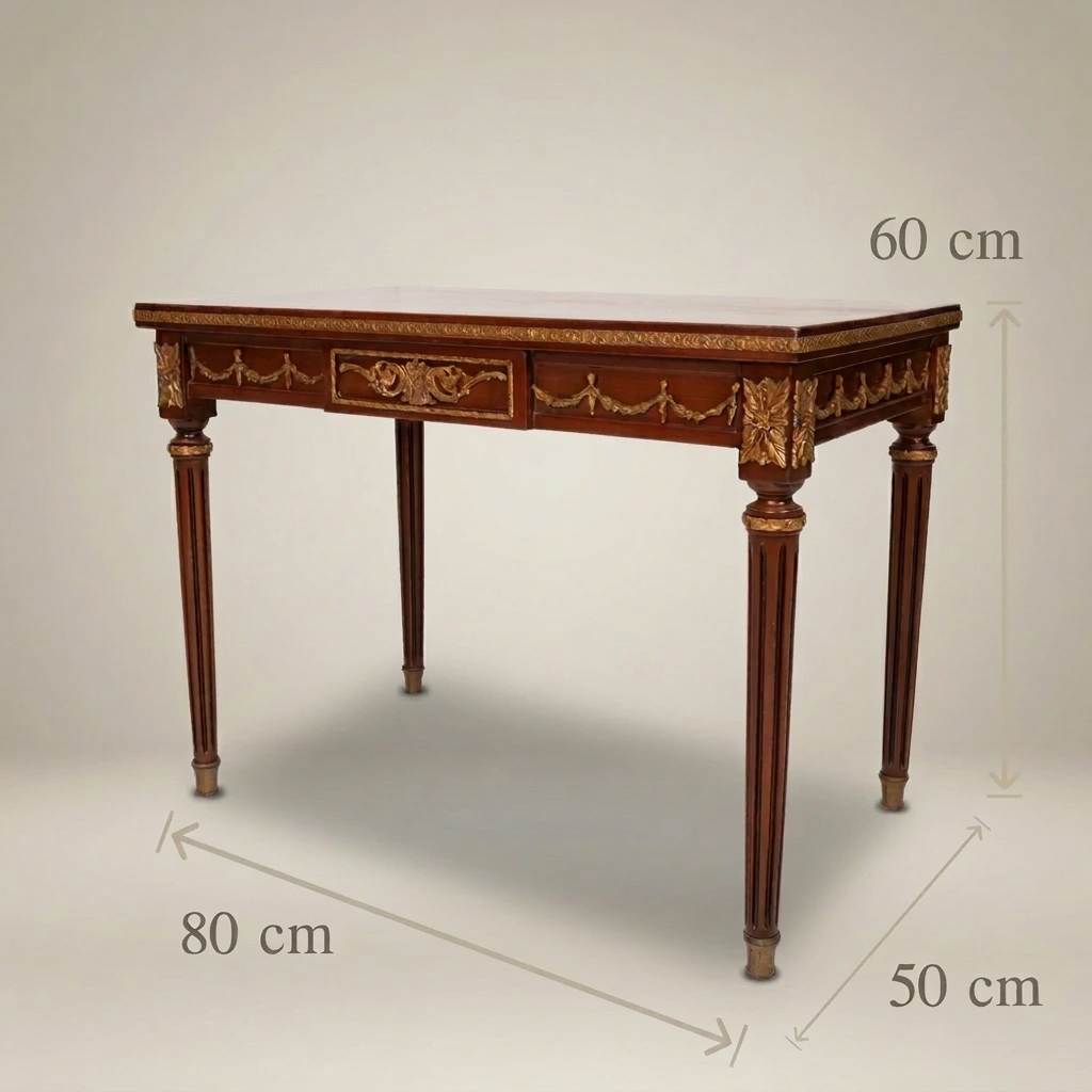 Valcour Neoclassical Marquetry Tea Table