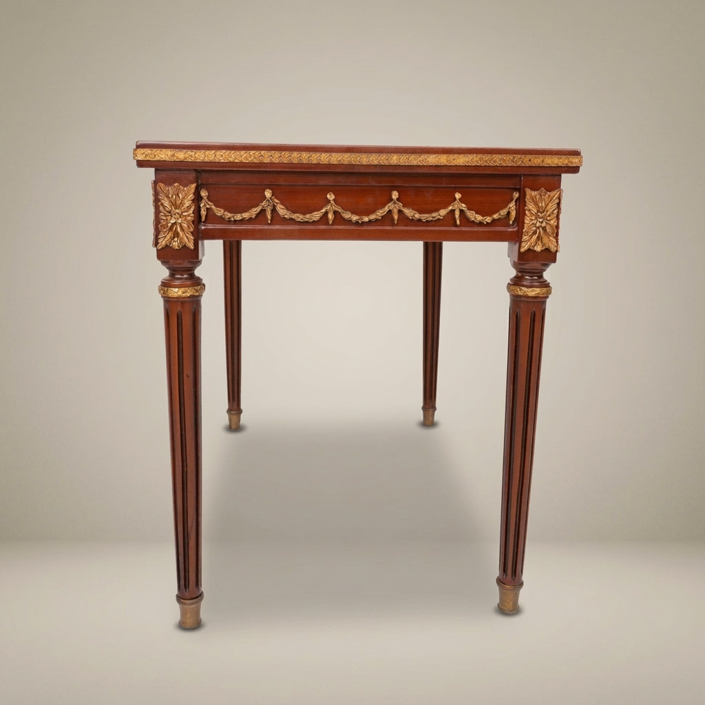 Valcour Neoclassical Marquetry Tea Table