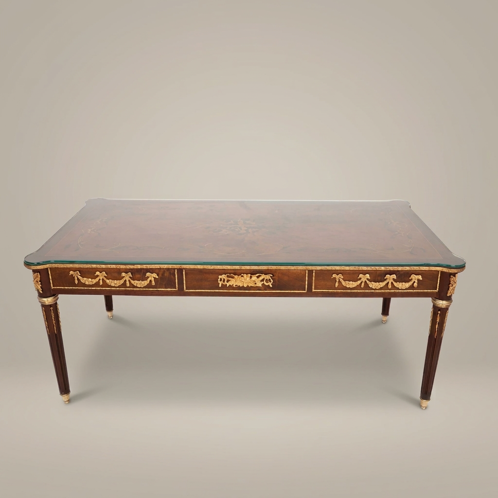 Montreval Neoclassical Mahogany Writing Desk