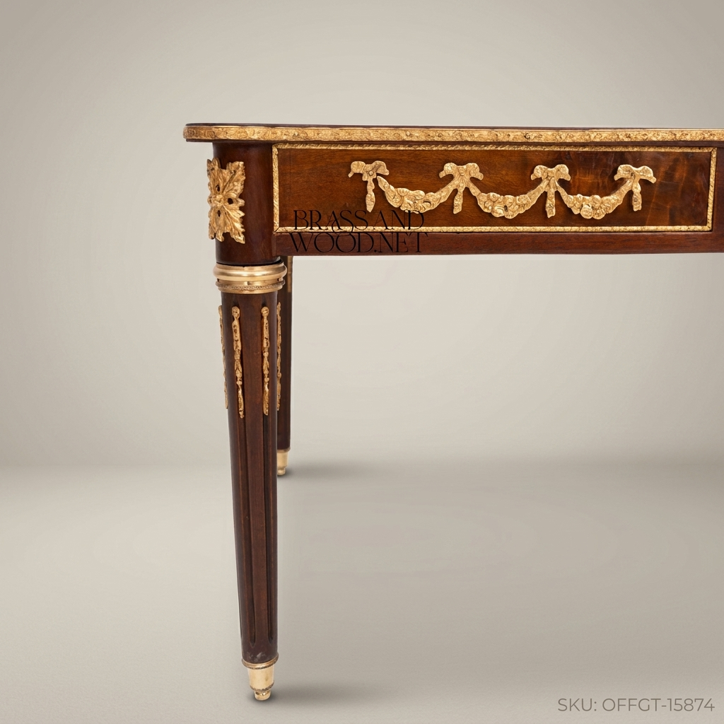 Montreval Neoclassical Mahogany Writing Desk