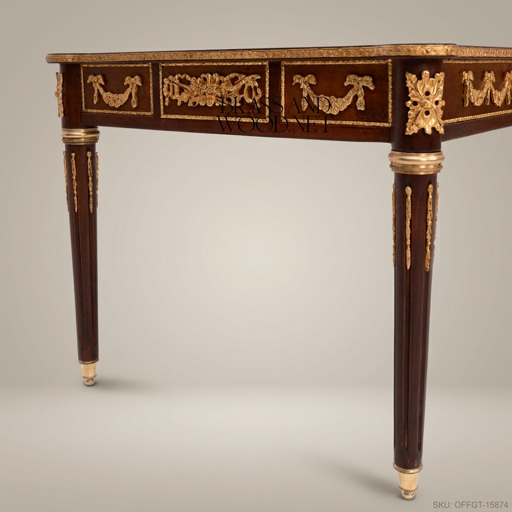 Montreval Neoclassical Mahogany Writing Desk