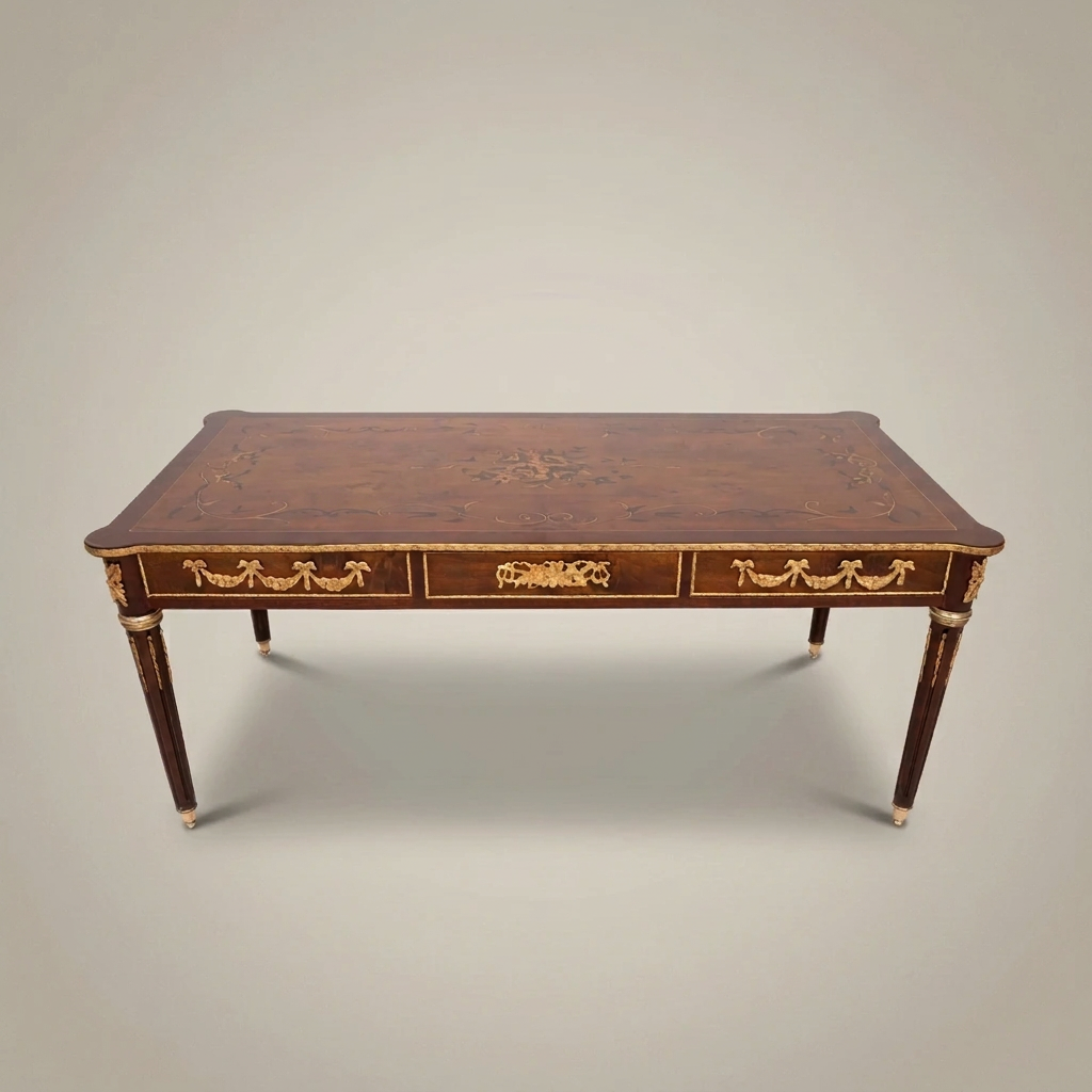 Montreval Neoclassical Mahogany Writing Desk