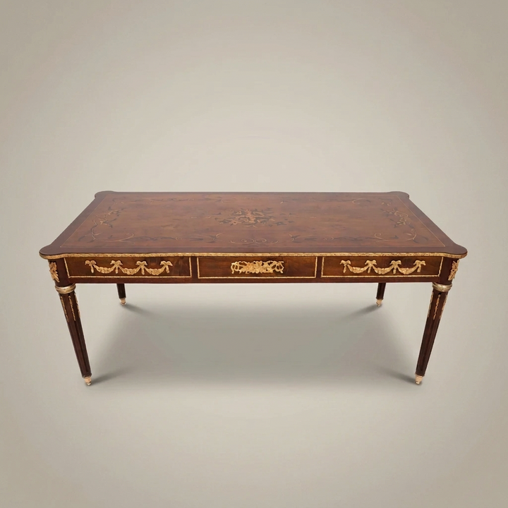 Montreval Neoclassical Mahogany Writing Desk