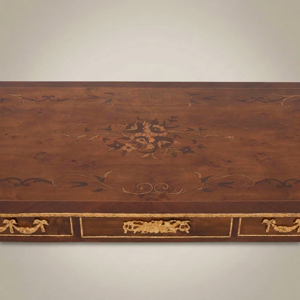 Montreval Neoclassical Mahogany Writing Desk