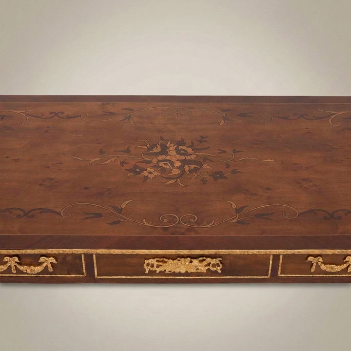 Montreval Neoclassical Mahogany Writing Desk