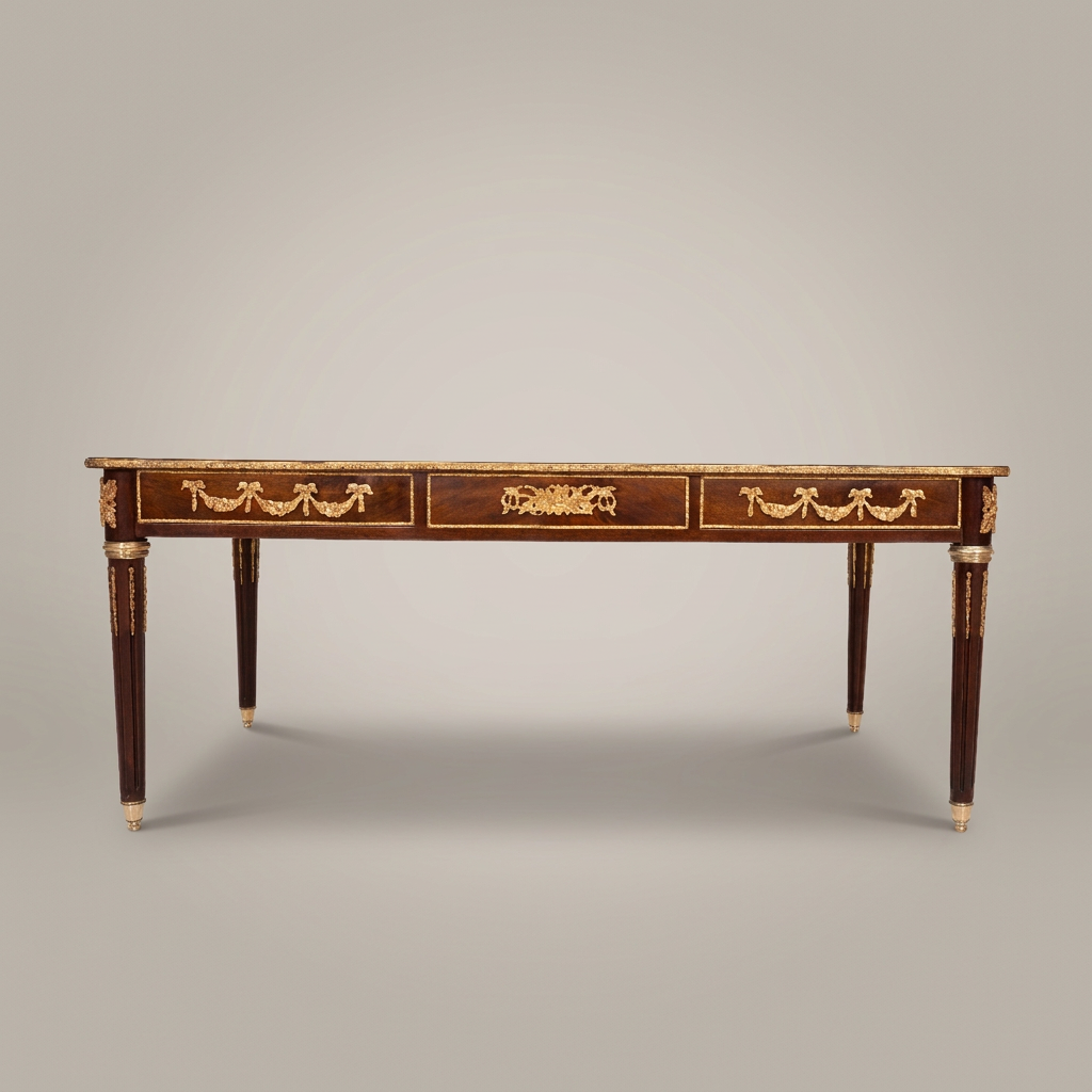 Montreval Neoclassical Mahogany Writing Desk
