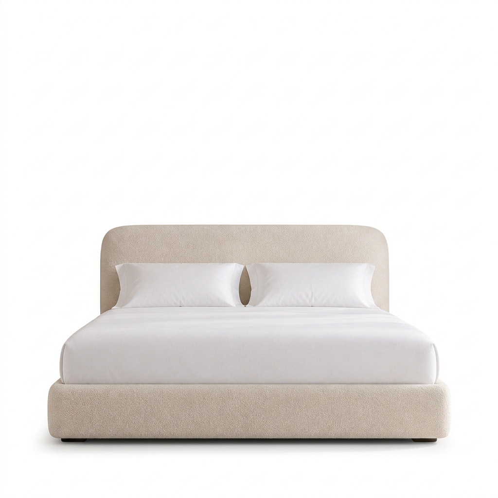 Luma bed, straight-on front view on a white background