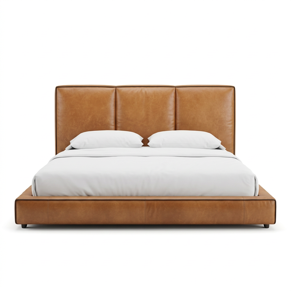 Maple bed, straight-on front view on a white background