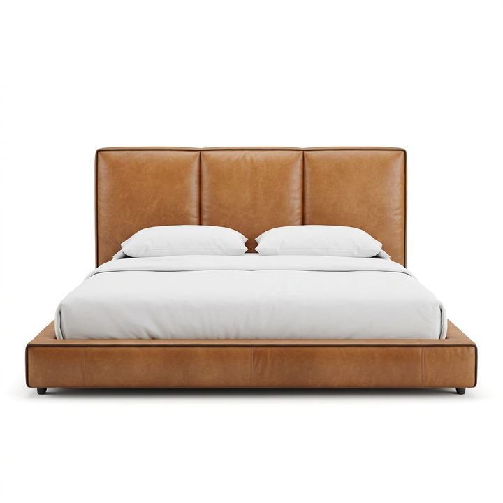 Maple bed, straight-on front view on a white background
