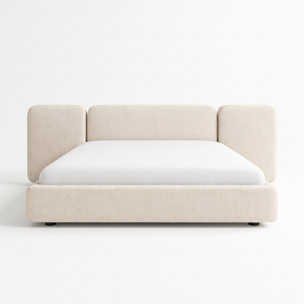 Marlow bed, straight-on front view on a white background