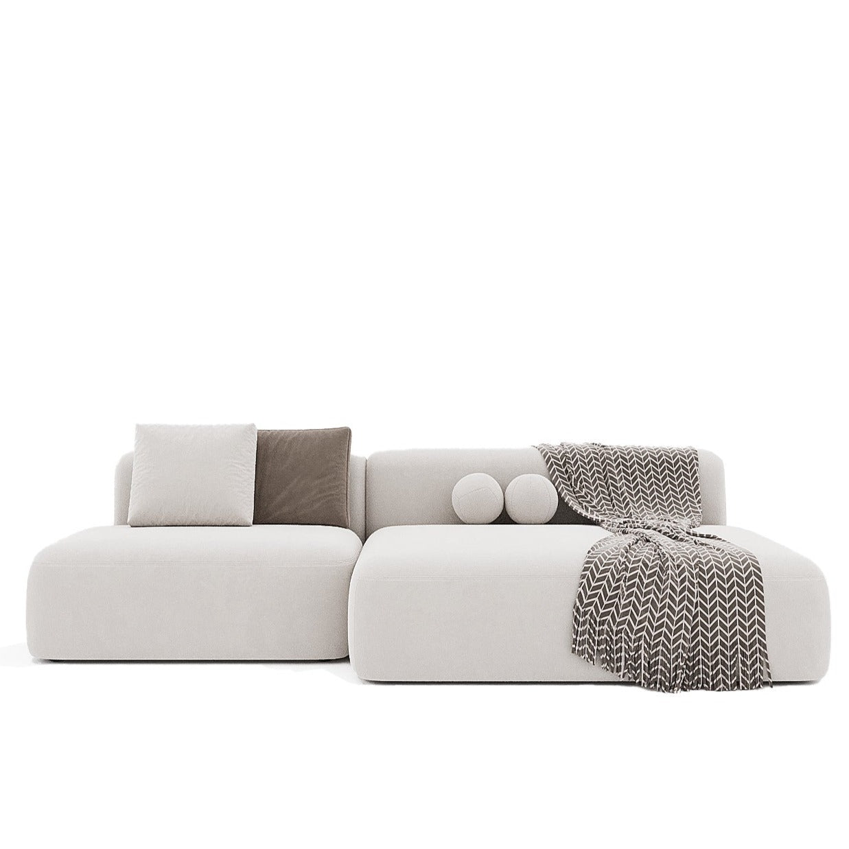 Mars Sofa 3S / White Suede