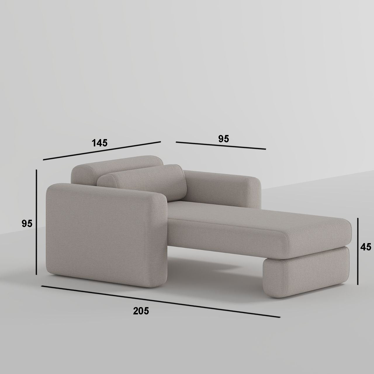 Matcha Day Bed / Greige Soft Boucle