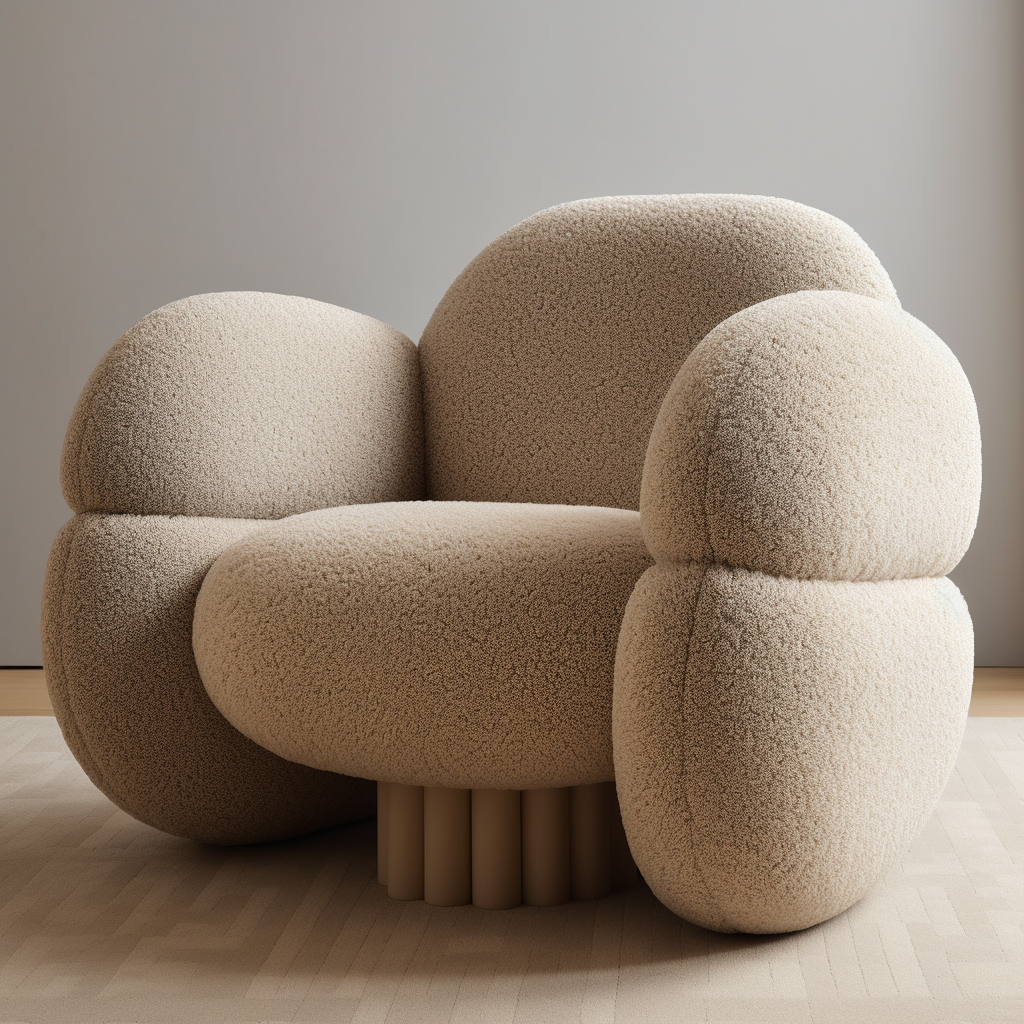 Aurevo Sculptural Upholstered Armchair