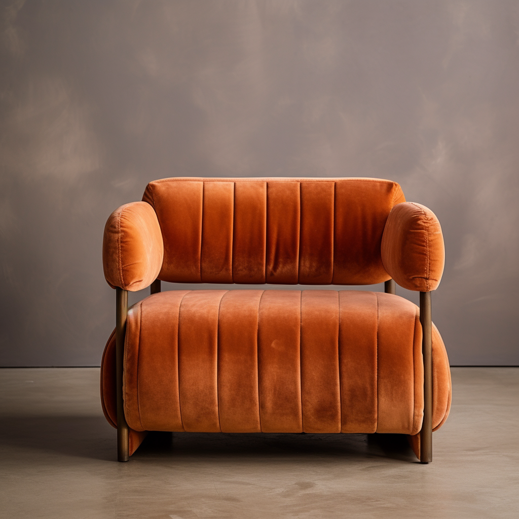 Rovelle Orange Velvet Armchair