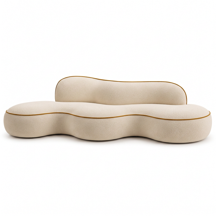 Monroe sofa, straight-on front view on a white background