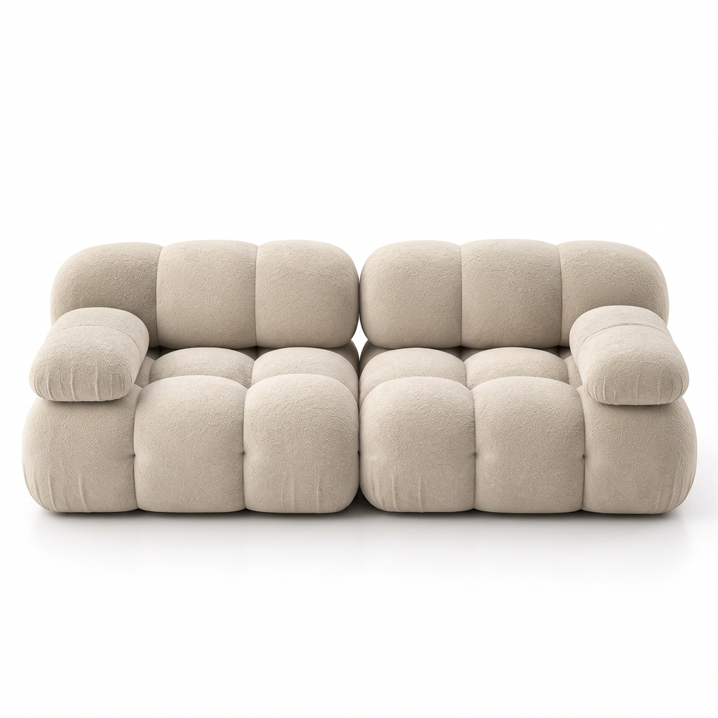 Monte sofa, straight-on front view on a white background