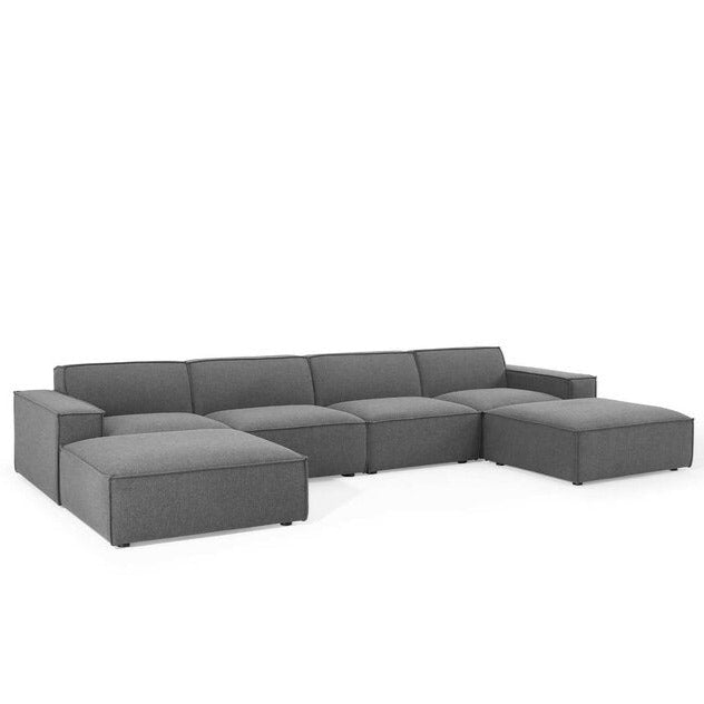 Moscow 4S. Cloud Modular Sofa / 420 W x 192 CM Jade Upholstery