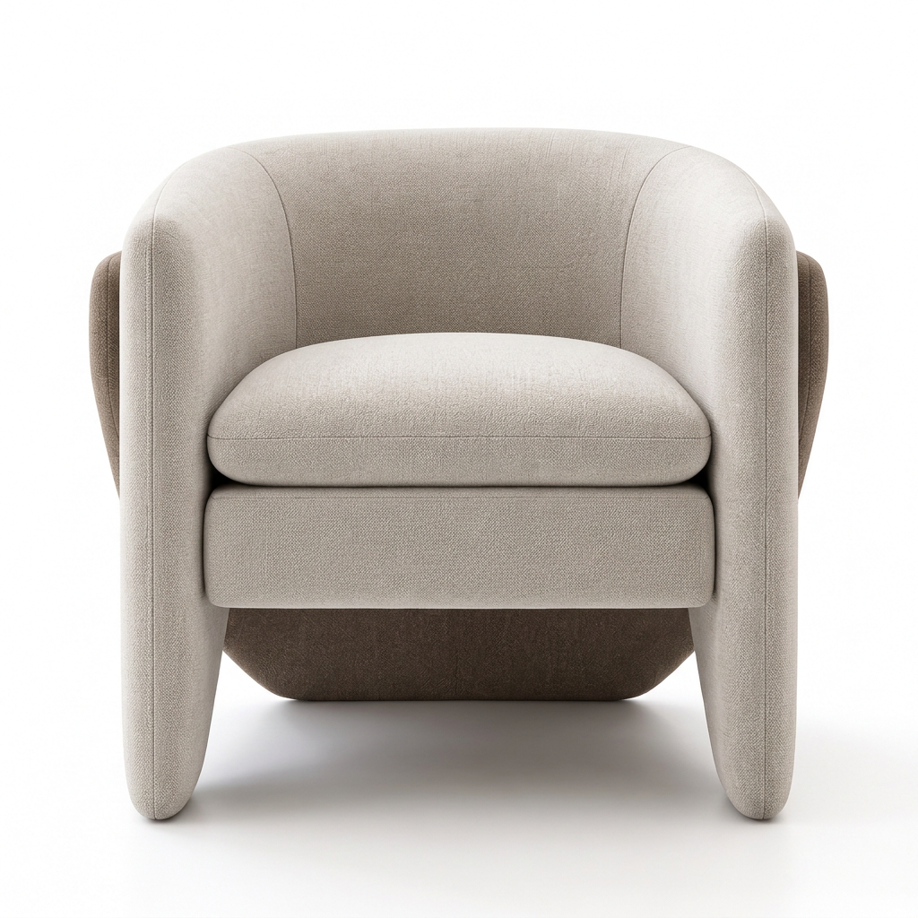 Nado armchair, head-on front view on a white background