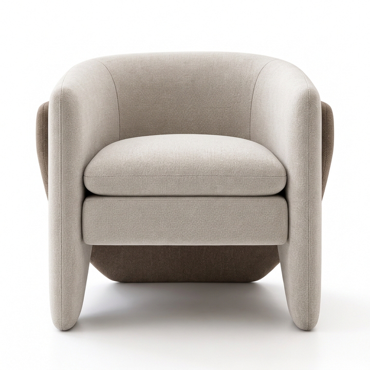 Nado armchair, head-on front view on a white background