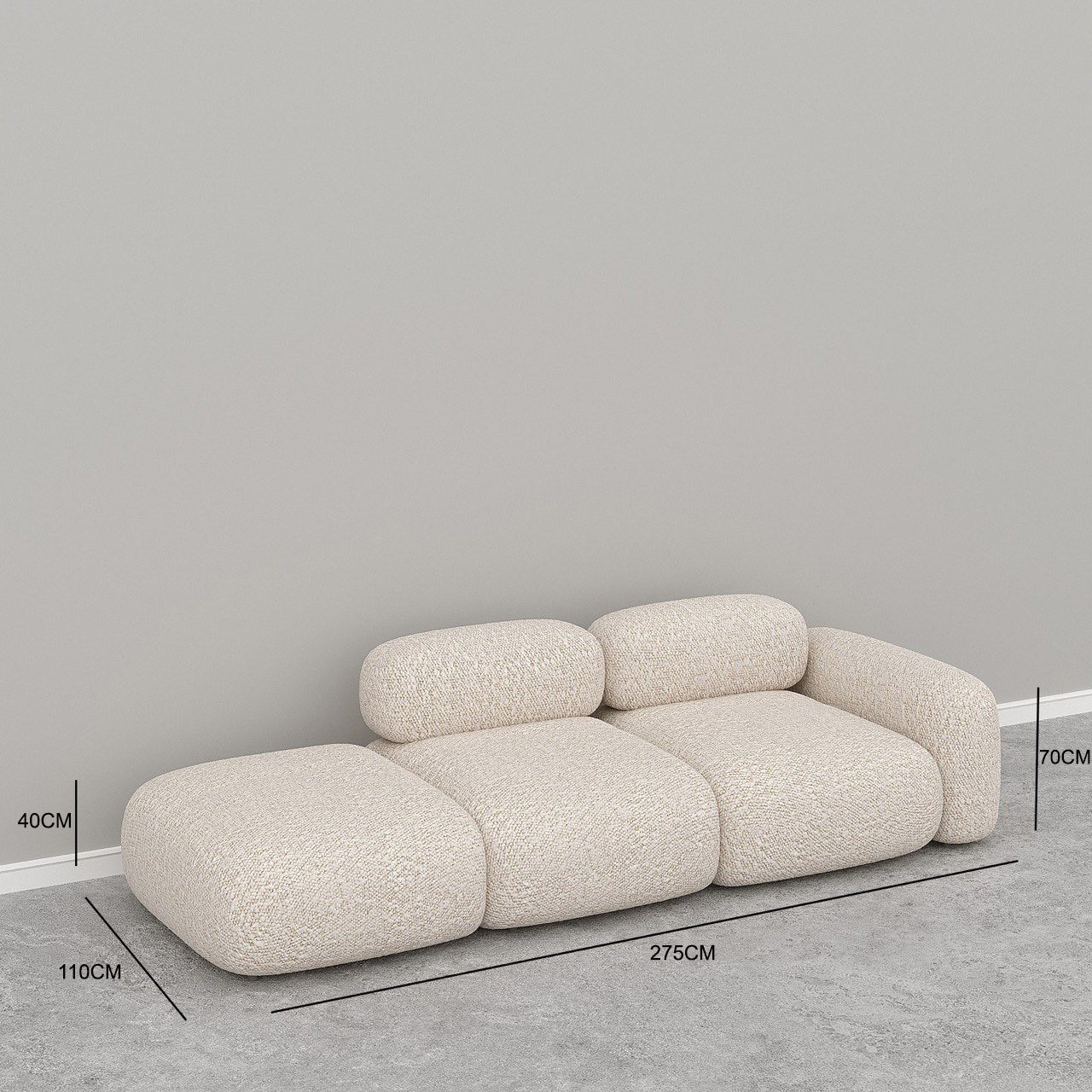 Marshmello Modular Sofa / Off-White Boucle