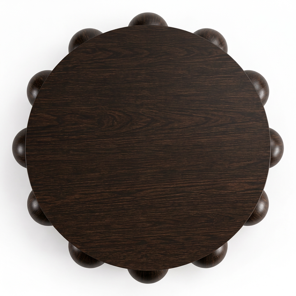 Overhead view of the Orlo espresso wood-grain tabletop
