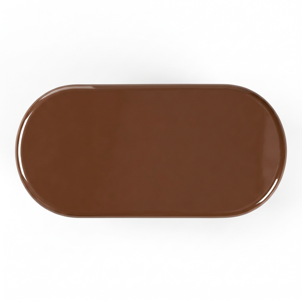 Overhead view of the Vito chocolate brown capsule tabletop