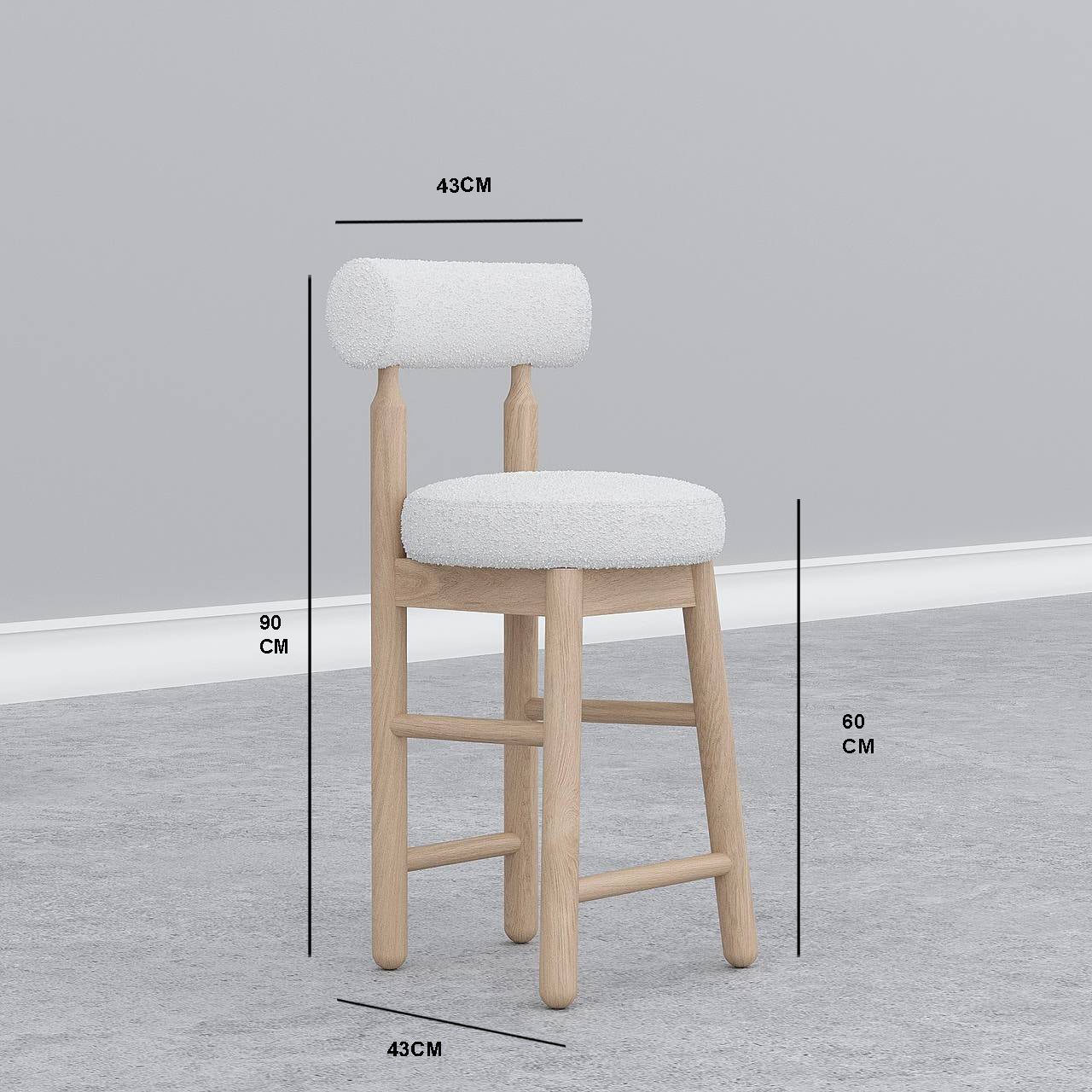 Rohan Bar Stool / 43 × 90 سم