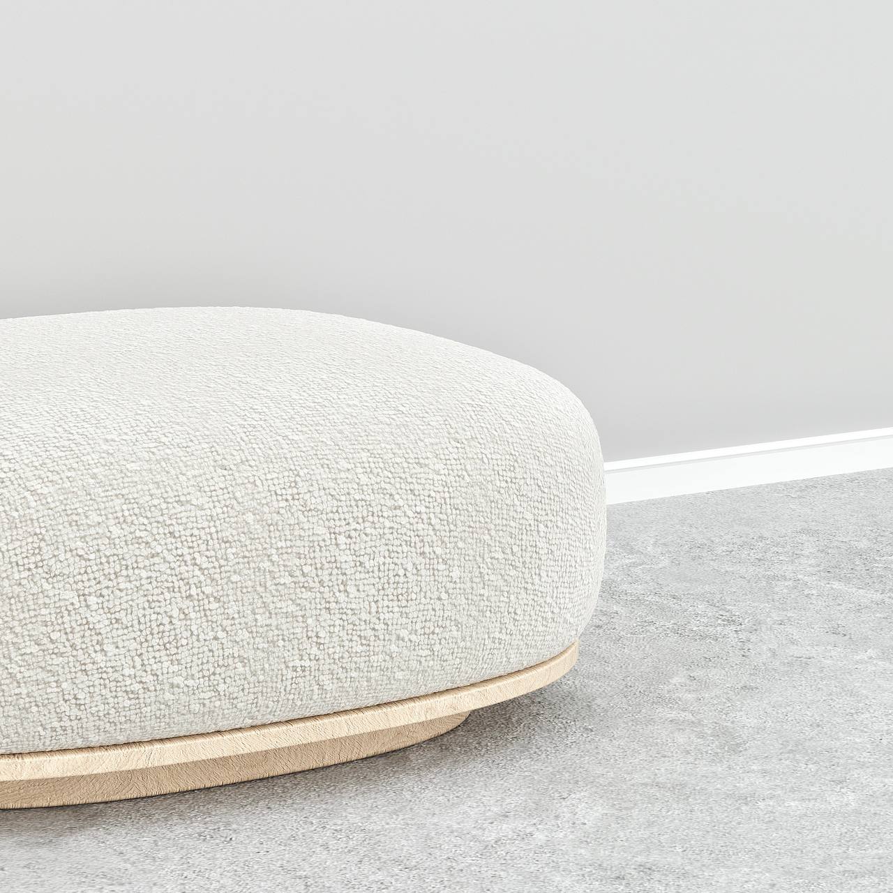 Dreamy Ottoman / White Boucle