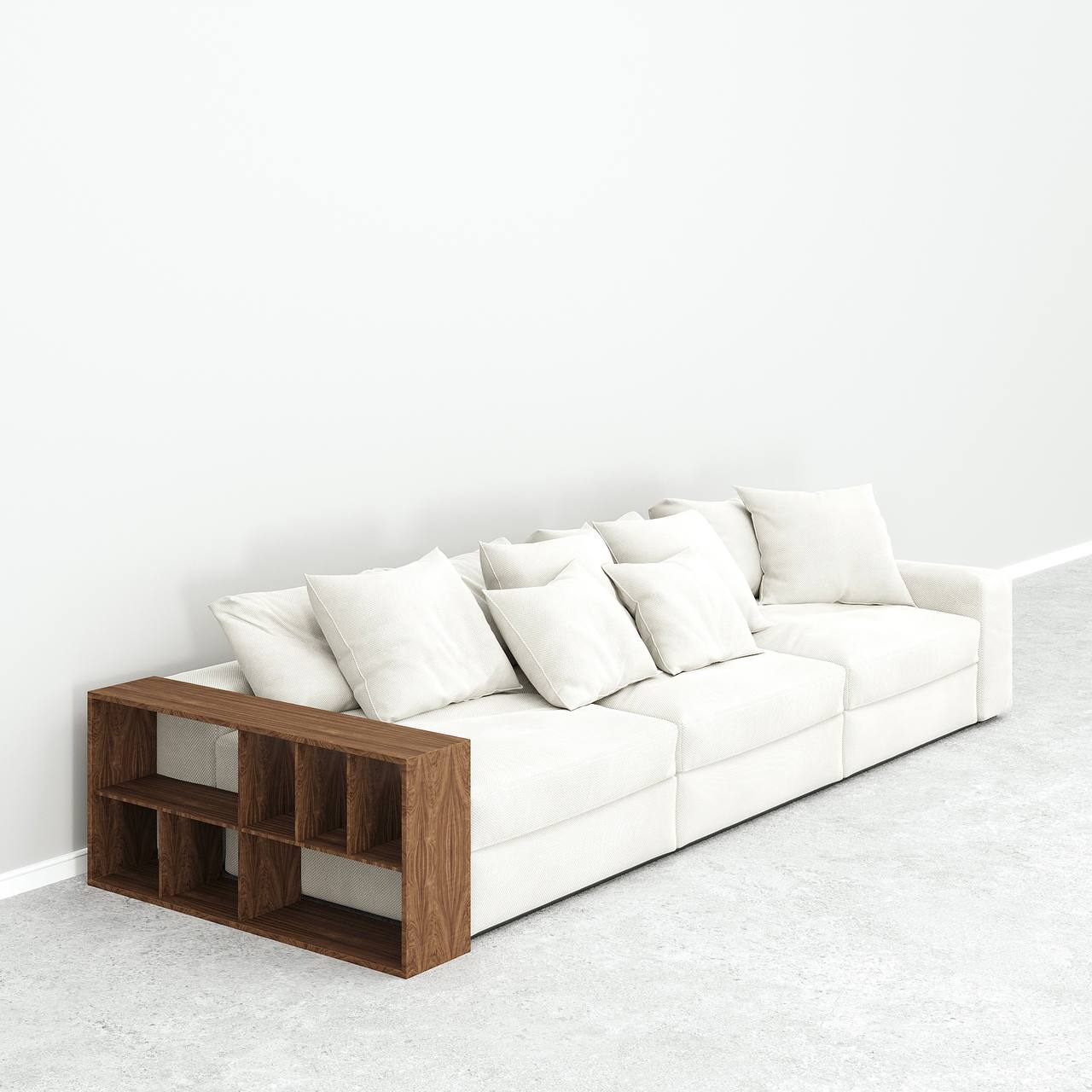 Nolla Sofa 3S / White Cotton Blend