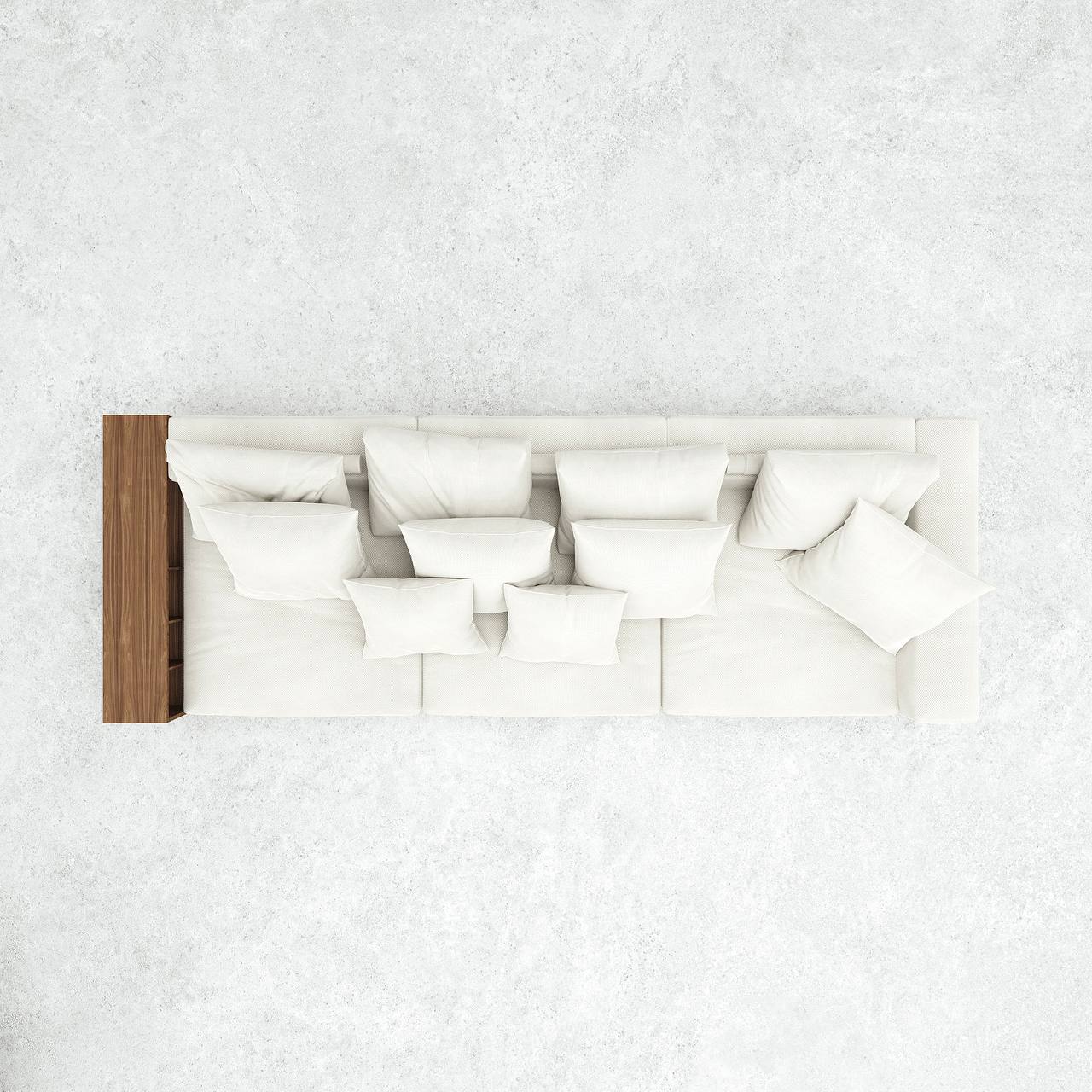 Nolla Sofa 3S / White Cotton Blend