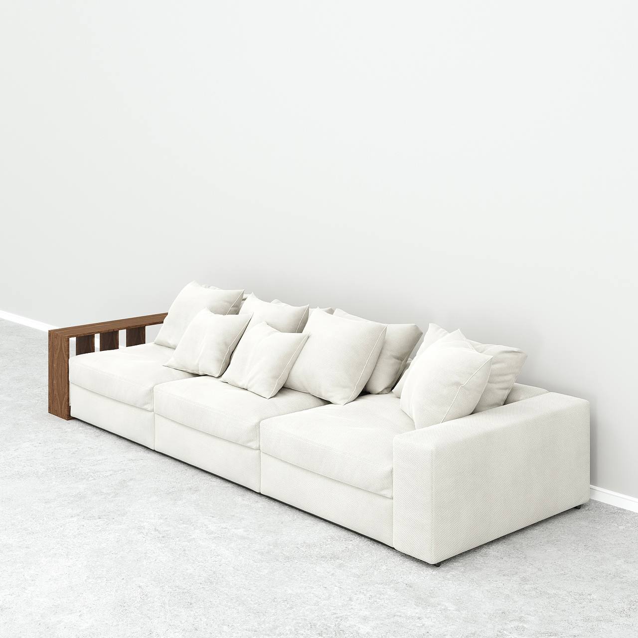 Nolla Sofa 3S / White Cotton Blend