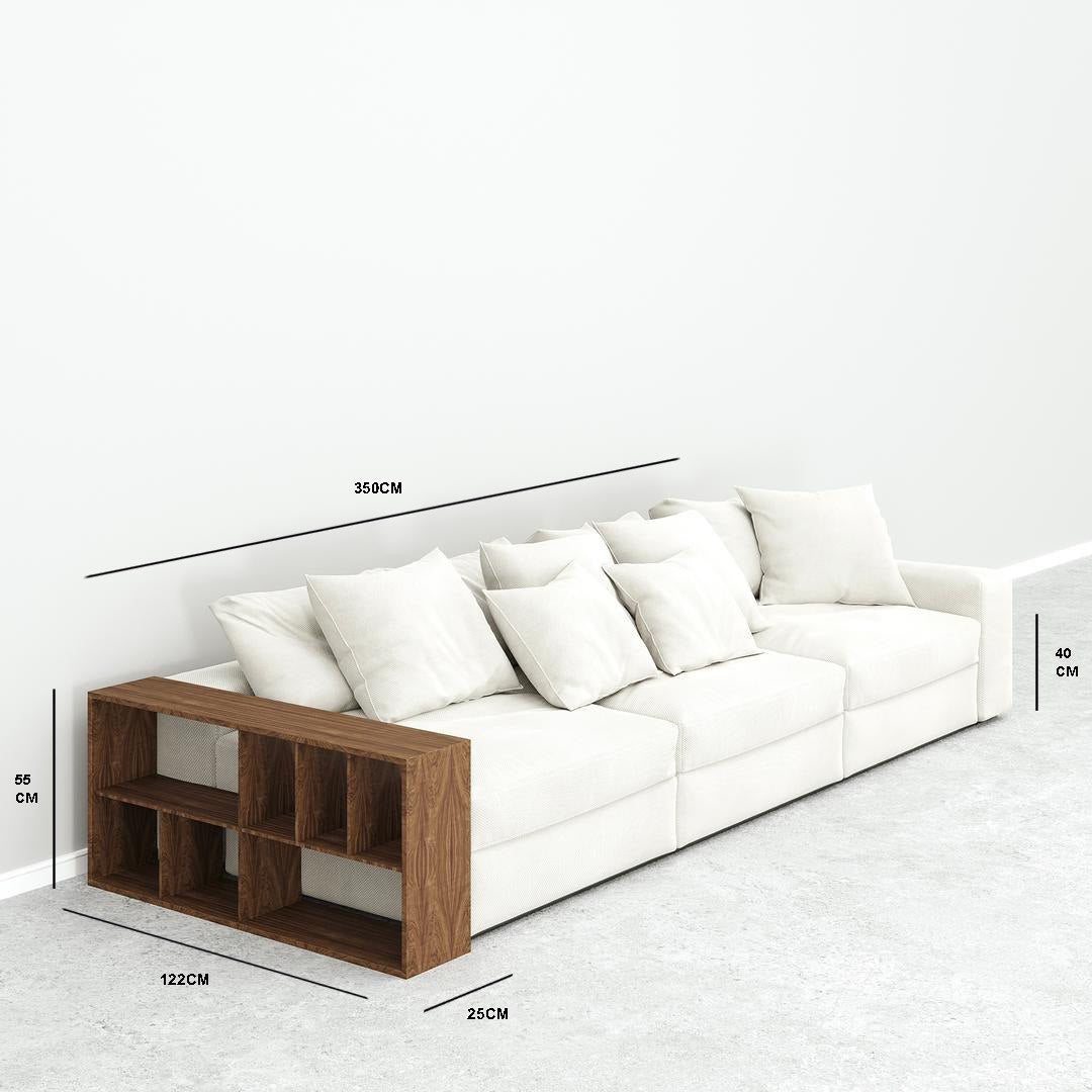 Nolla Sofa 3S / White Cotton Blend