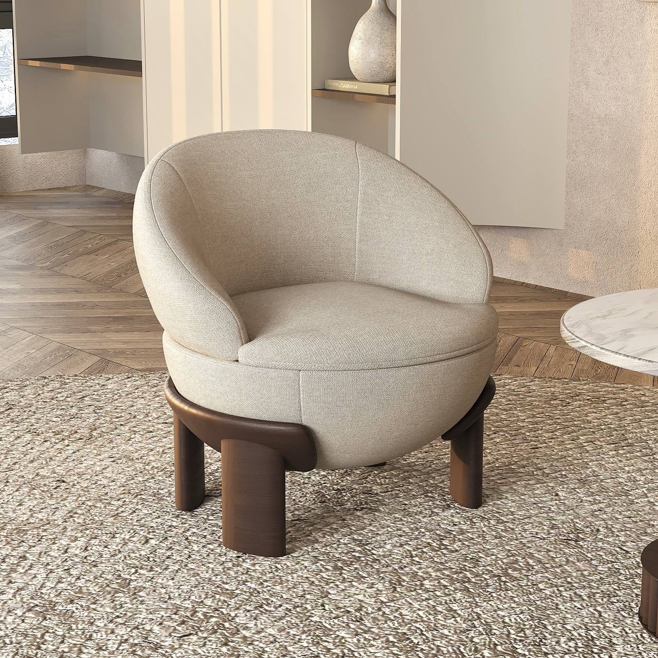 Reva Armchair / Premium Beige Linen