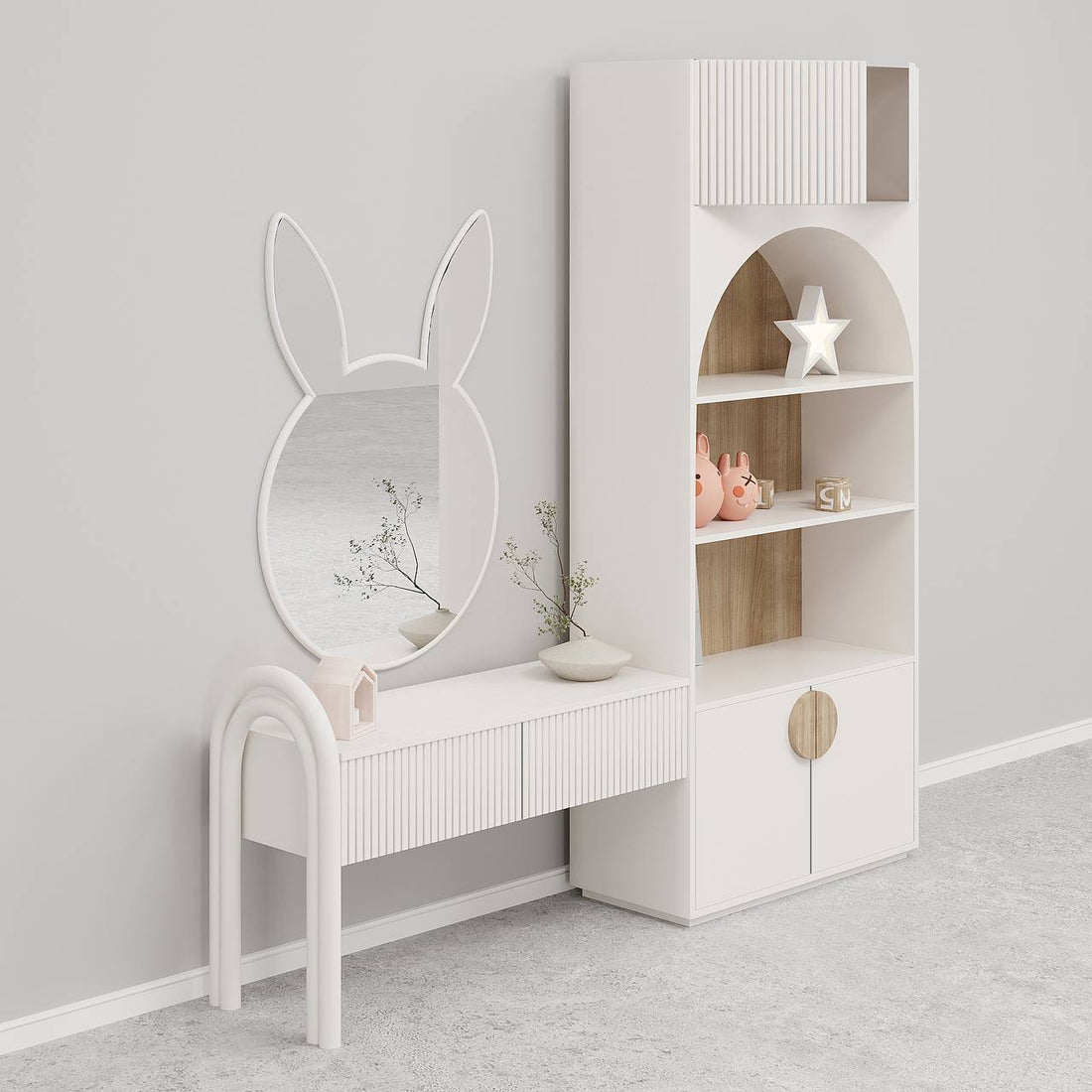 طاولة تزيين بتصميم أرنب / 225 × 45 سم