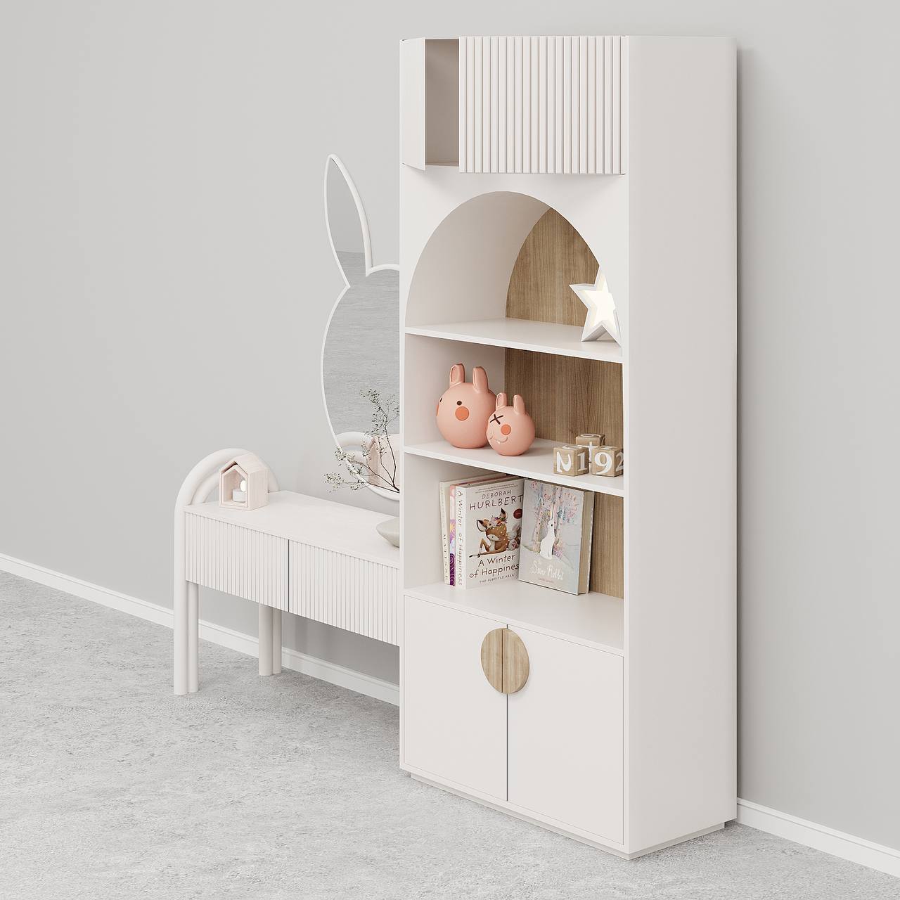 طاولة تزيين بتصميم أرنب / 225 × 45 سم