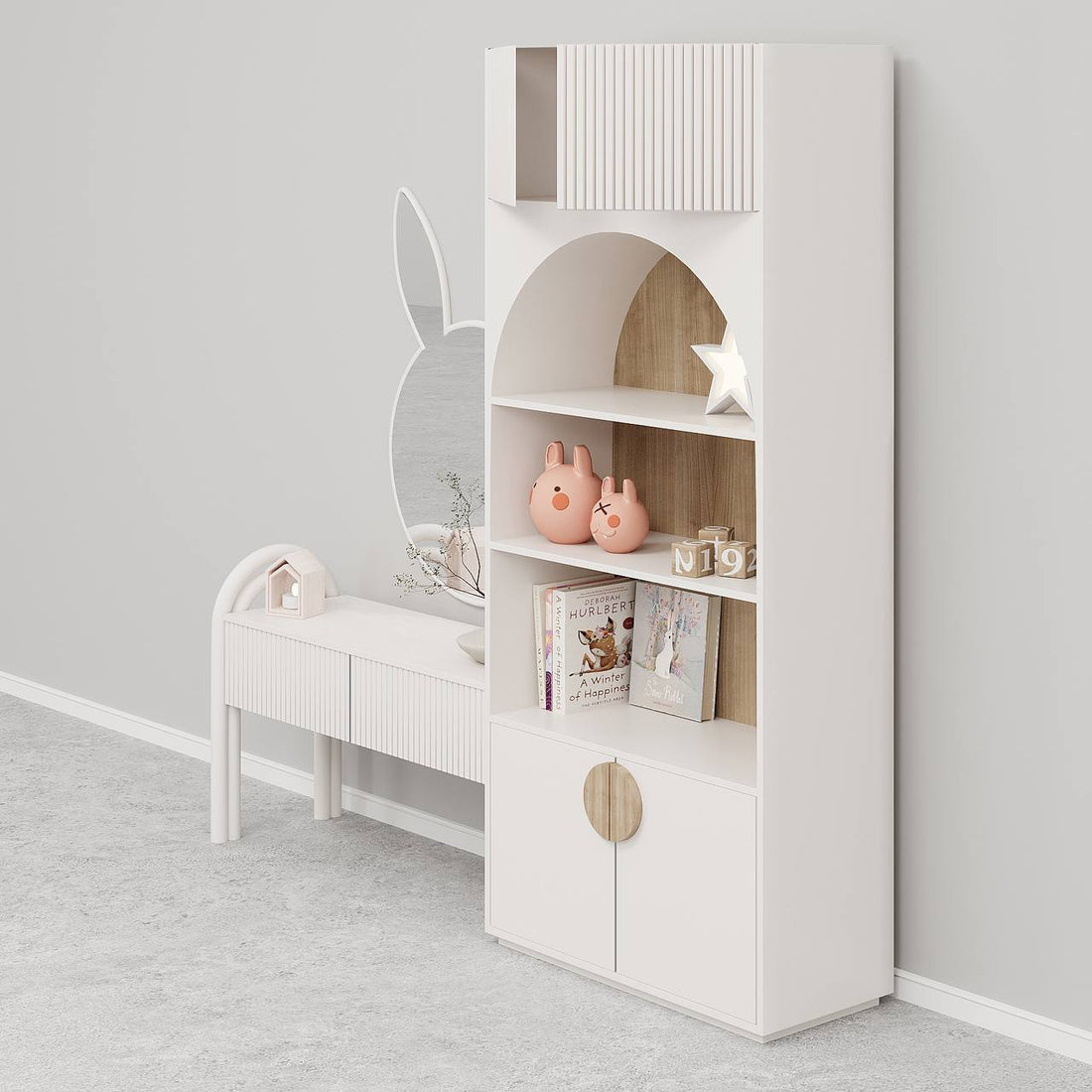 طاولة تزيين بتصميم أرنب / 225 × 45 سم